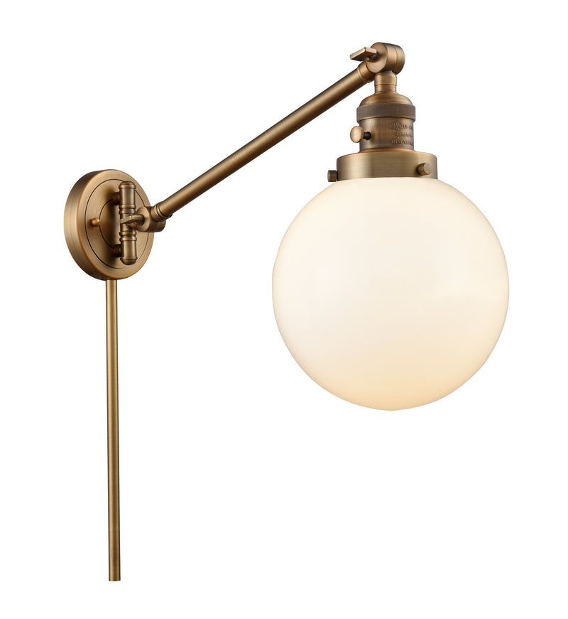 Innovations 237-BB-G201-8 One Light Swing Arm Lamp, Brushed Brass