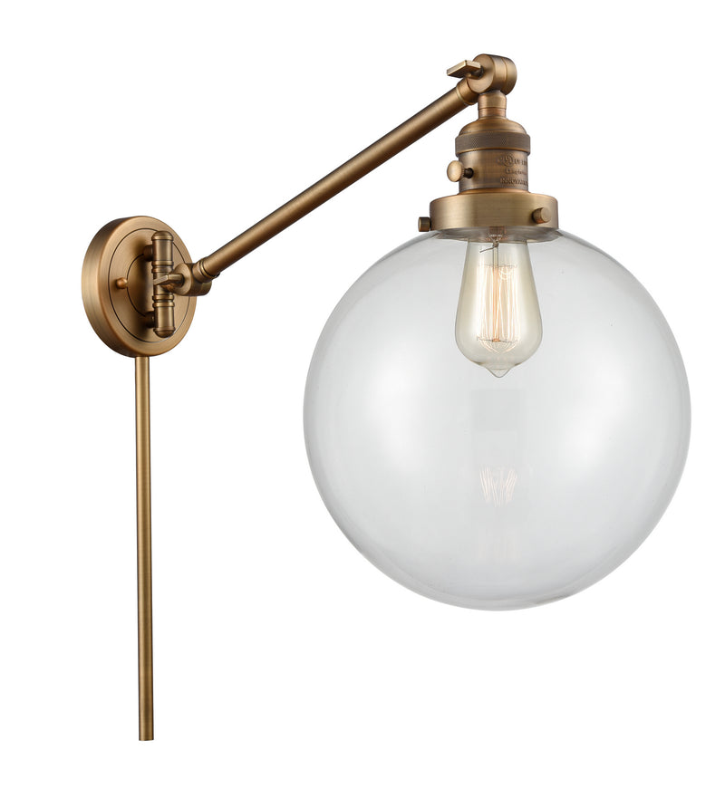 Innovations 237-BB-G202-10 One Light Swing Arm Lamp, Brushed Brass
