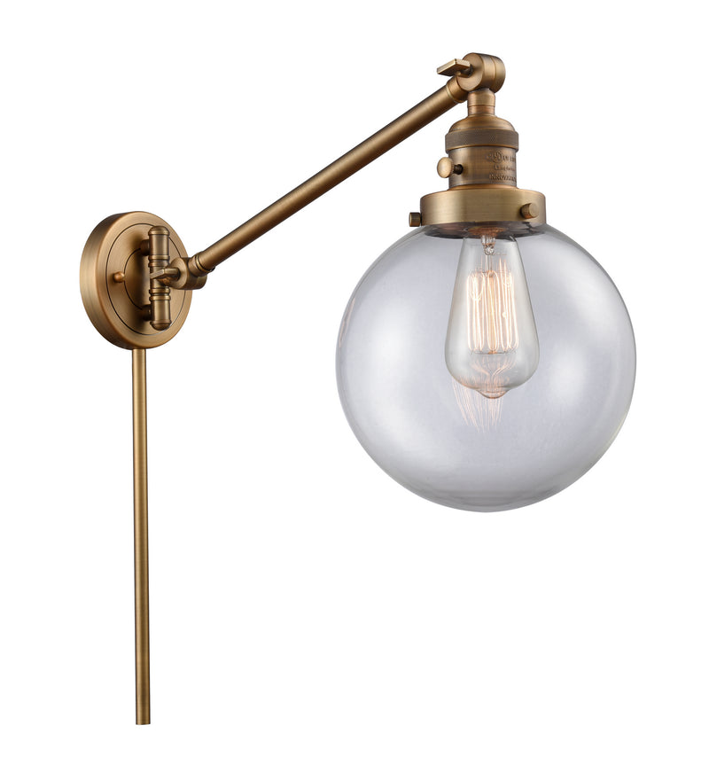 Innovations 237-BB-G202-8 One Light Swing Arm Lamp, Brushed Brass