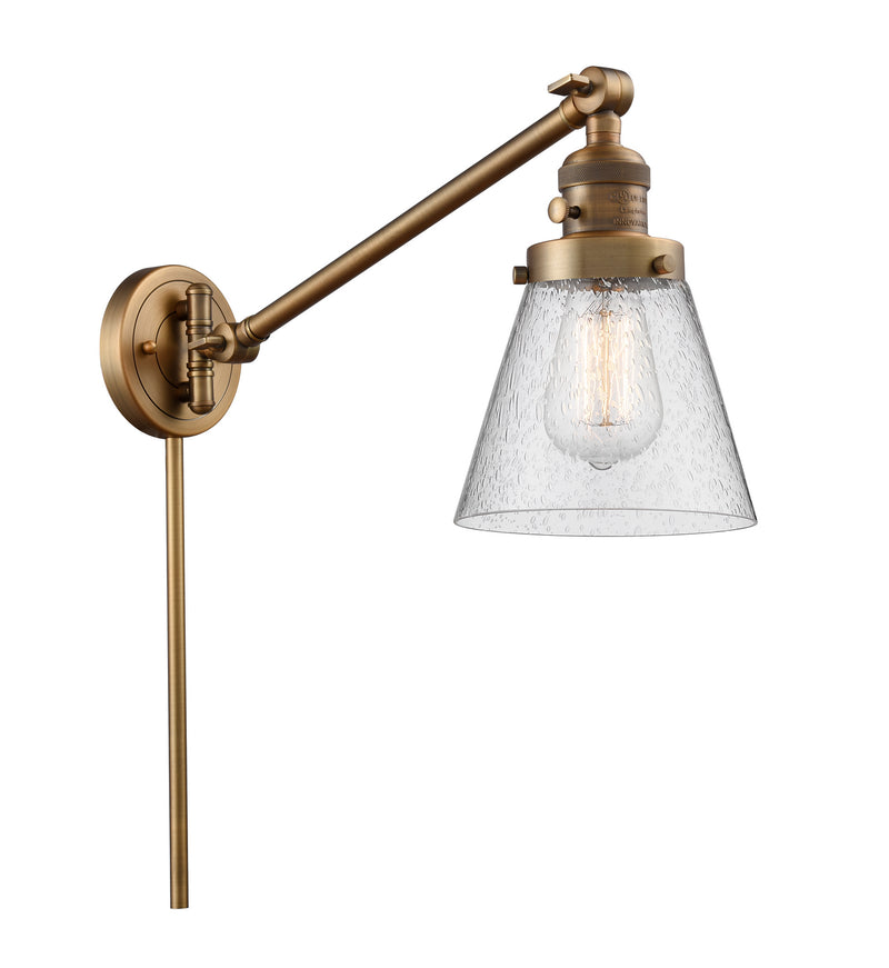 Innovations 237-BB-G64 One Light Swing Arm Lamp, Brushed Brass