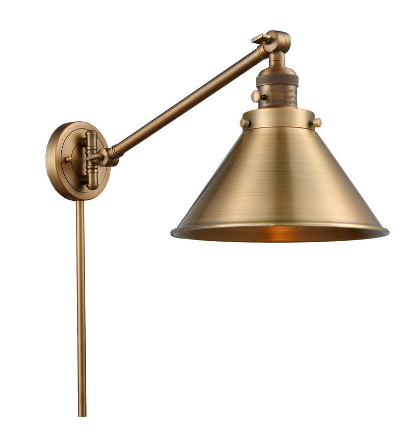 Innovations 237-BB-M10-BB One Light Swing Arm Lamp, Brushed Brass