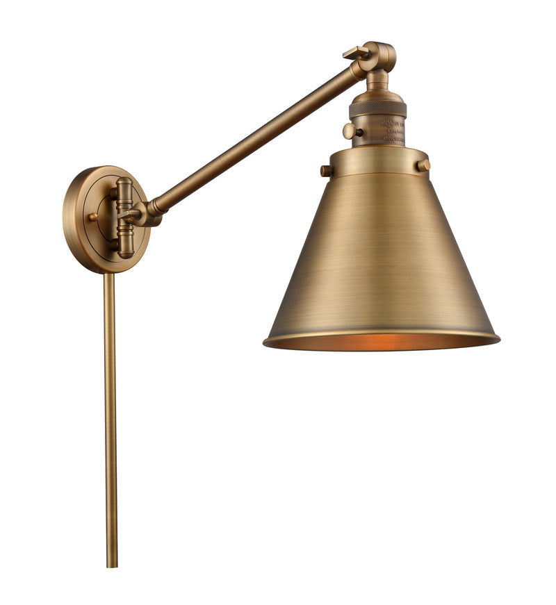 Innovations 237-BB-M13-BB One Light Swing Arm Lamp, Brushed Brass