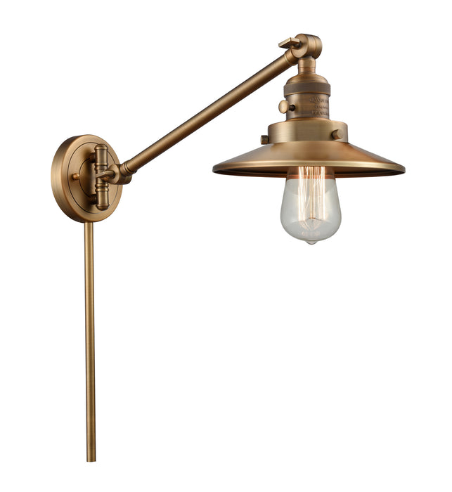 Innovations 237-BB-M4-BB One Light Swing Arm Lamp, Brushed Brass