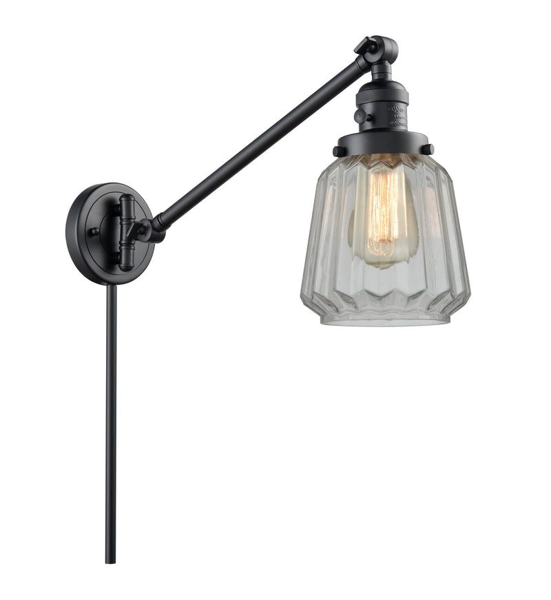 Innovations 237-BK-G142 One Light Swing Arm Lamp, Matte Black