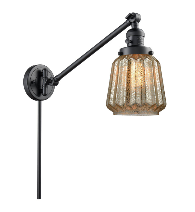 Innovations 237-BK-G146 One Light Swing Arm Lamp, Matte Black