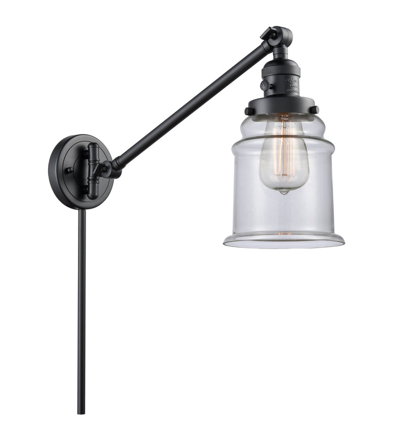 Innovations 237-BK-G182 One Light Swing Arm Lamp, Matte Black