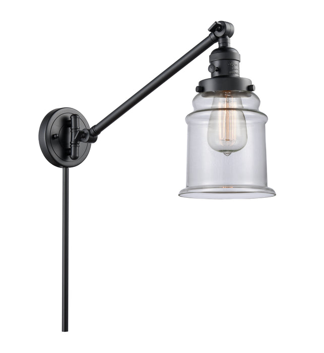 Innovations 237-BK-G182 One Light Swing Arm Lamp, Matte Black