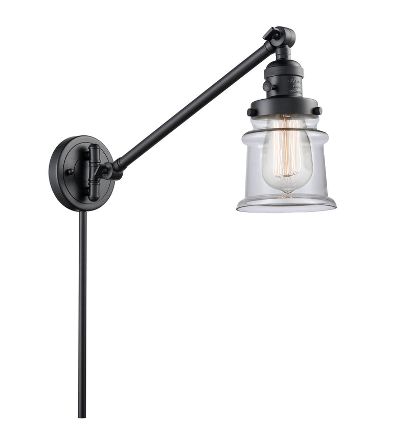 Innovations 237-BK-G182S One Light Swing Arm Lamp, Matte Black