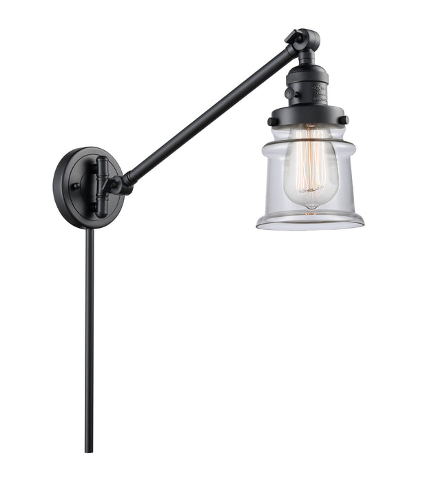 Innovations 237-BK-G182S One Light Swing Arm Lamp, Matte Black
