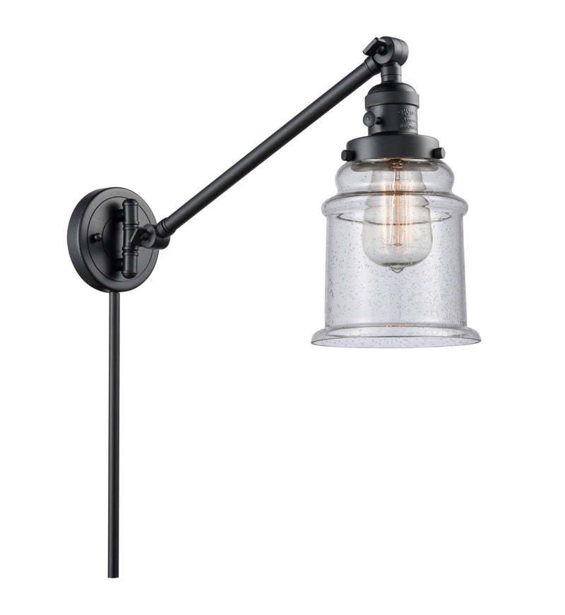 Innovations 237-BK-G184 One Light Swing Arm Lamp, Matte Black