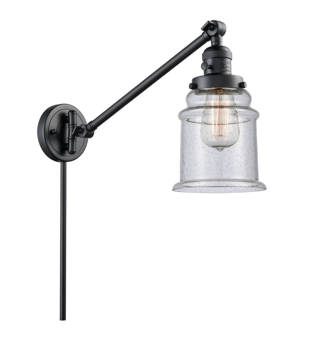 Innovations 237-BK-G184 One Light Swing Arm Lamp, Matte Black