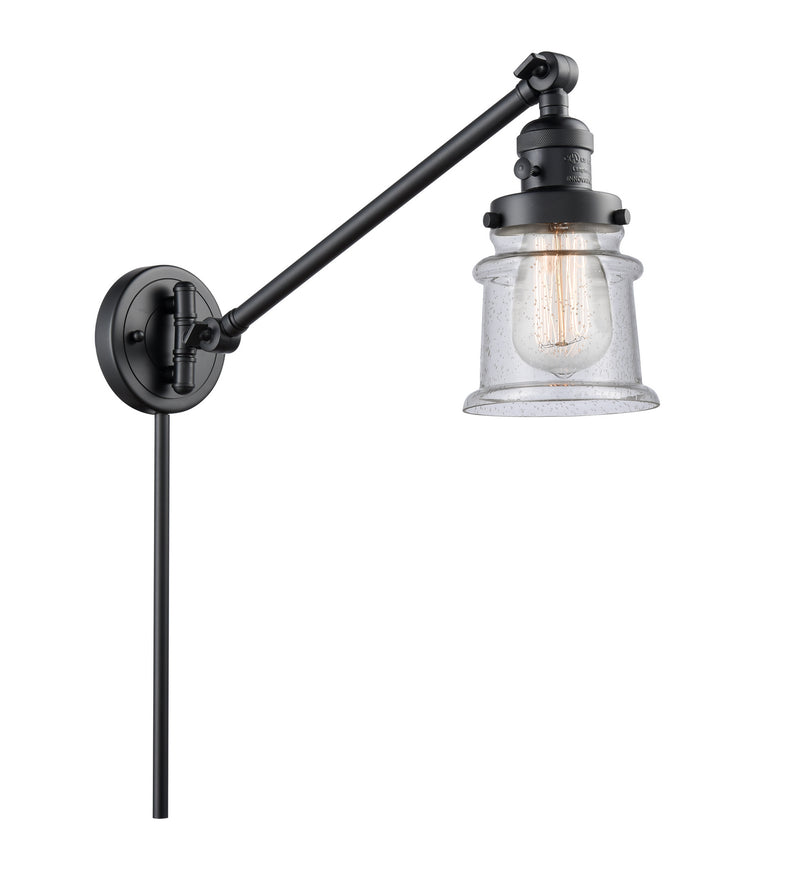 Innovations 237-BK-G184S One Light Swing Arm Lamp, Matte Black