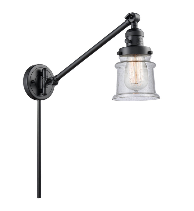 Innovations 237-BK-G184S One Light Swing Arm Lamp, Matte Black