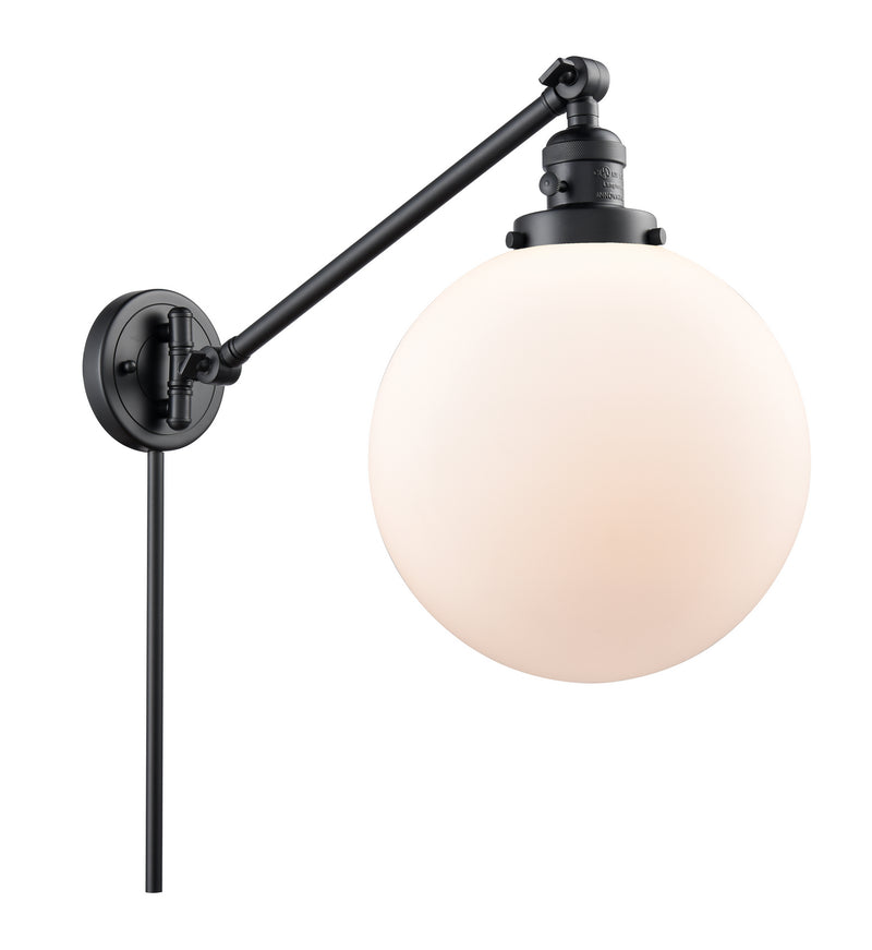 Innovations 237-BK-G201-10 One Light Swing Arm Lamp, Matte Black