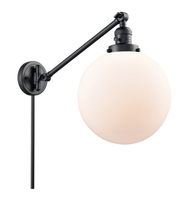 Innovations 237-BK-G201-10 One Light Swing Arm Lamp, Matte Black