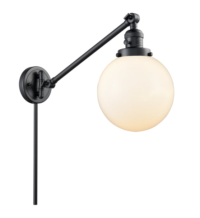Innovations 237-BK-G201-8 One Light Swing Arm Lamp, Matte Black