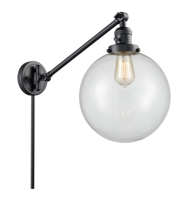 Innovations 237-BK-G202-10 One Light Swing Arm Lamp, Matte Black