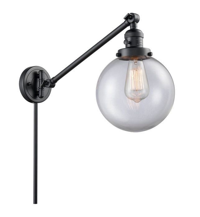 Innovations 237-BK-G202-8 One Light Swing Arm Lamp, Matte Black