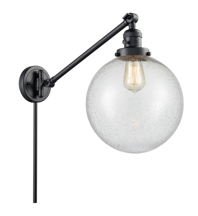 Innovations 237-BK-G204-10 One Light Swing Arm Lamp, Matte Black