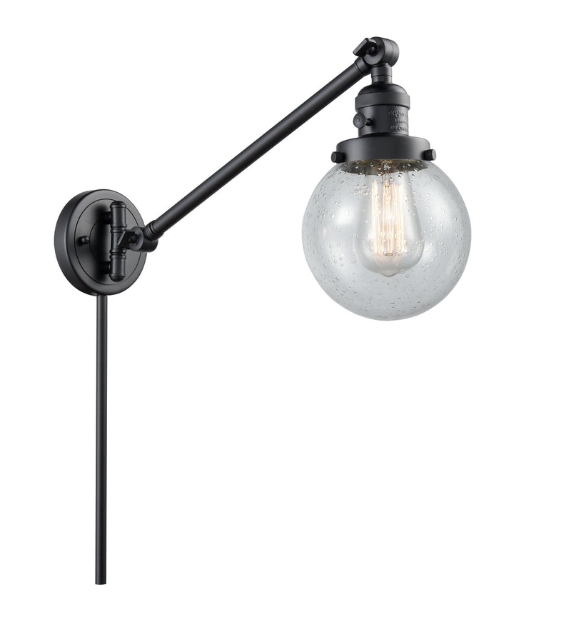 Innovations 237-BK-G204-6 One Light Swing Arm Lamp, Matte Black
