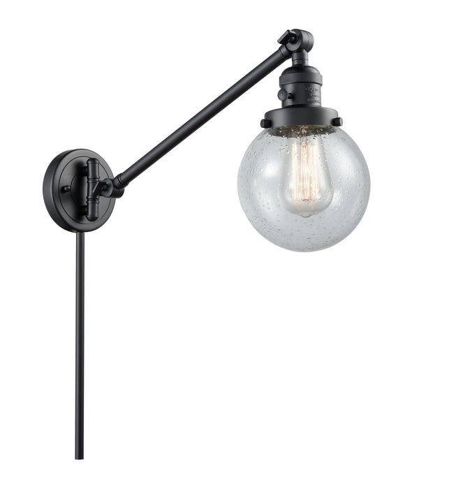 Innovations 237-BK-G204-6 One Light Swing Arm Lamp, Matte Black