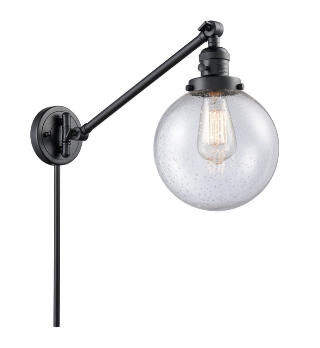 Innovations 237-BK-G204-8 One Light Swing Arm Lamp, Matte Black