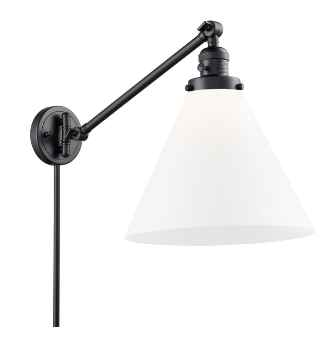 Innovations 237-BK-G41-L One Light Swing Arm Lamp, Matte Black