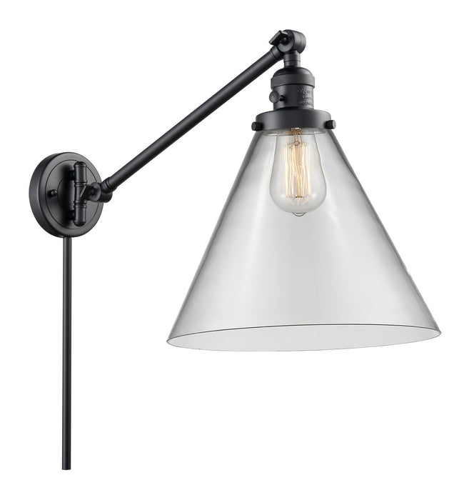 Innovations 237-BK-G42-L One Light Swing Arm Lamp, Matte Black