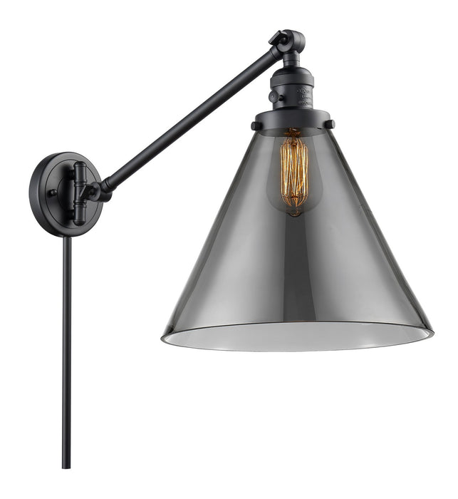 Innovations 237-BK-G43-L One Light Swing Arm Lamp, Matte Black