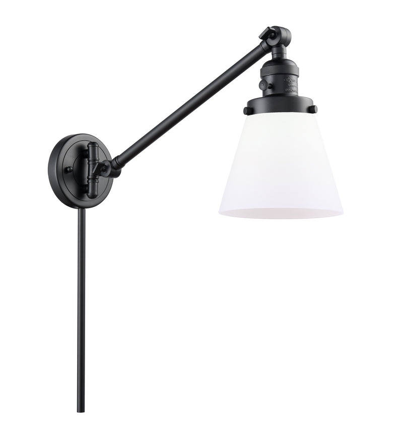 Innovations 237-BK-G61 One Light Swing Arm Lamp, Matte Black