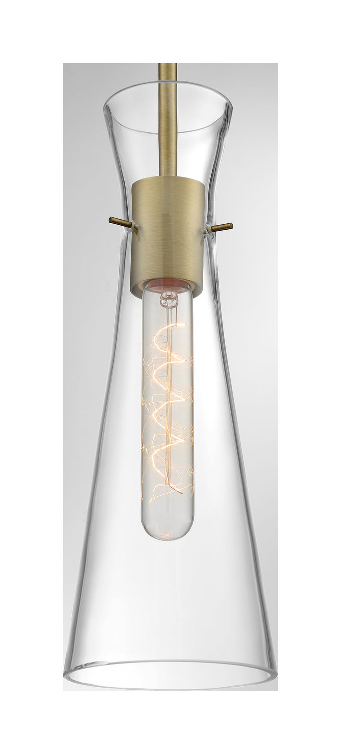 Nuvo Lighting 60-6860 One Light Mini Pendant, Vintage Brass