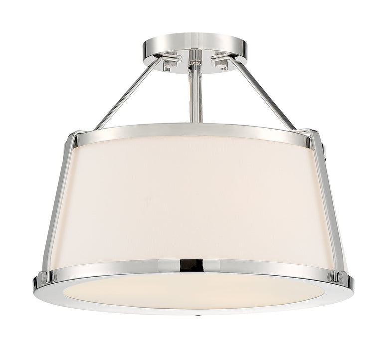 Nuvo Lighting 60-6996 Three Light Semi Flush Mount, Polished Nickel