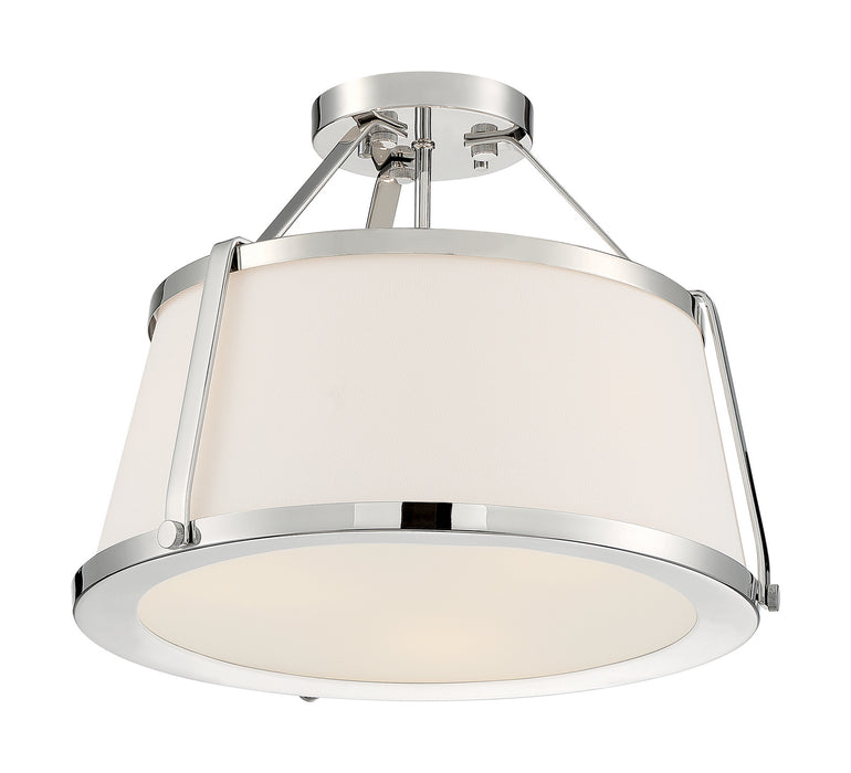Nuvo Lighting 60-6996 Three Light Semi Flush Mount, Polished Nickel