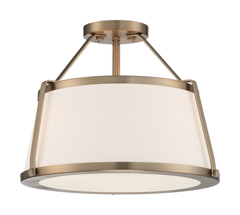 Nuvo Lighting 60-6997 Three Light Semi Flush Mount, Burnished Brass