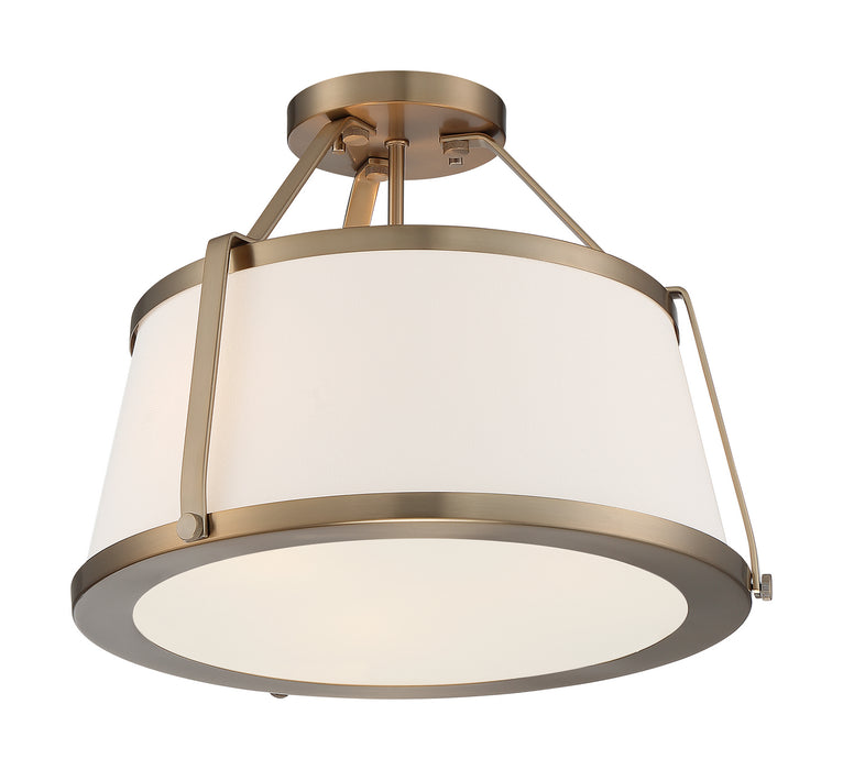Nuvo Lighting 60-6997 Three Light Semi Flush Mount, Burnished Brass