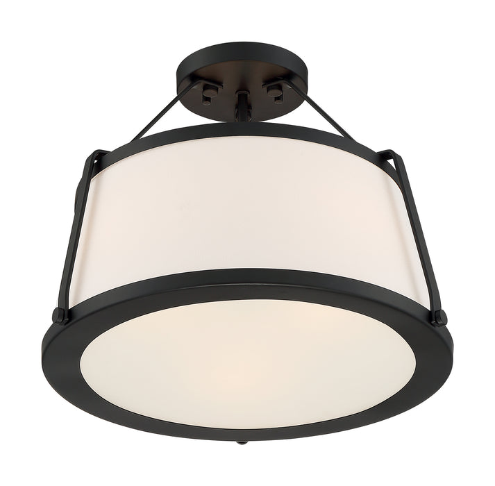 Nuvo Lighting 60-6998 Three Light Semi Flush Mount, Matte Black