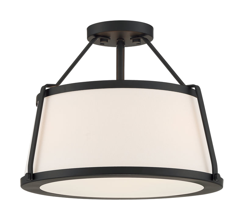 Nuvo Lighting 60-6998 Three Light Semi Flush Mount, Matte Black