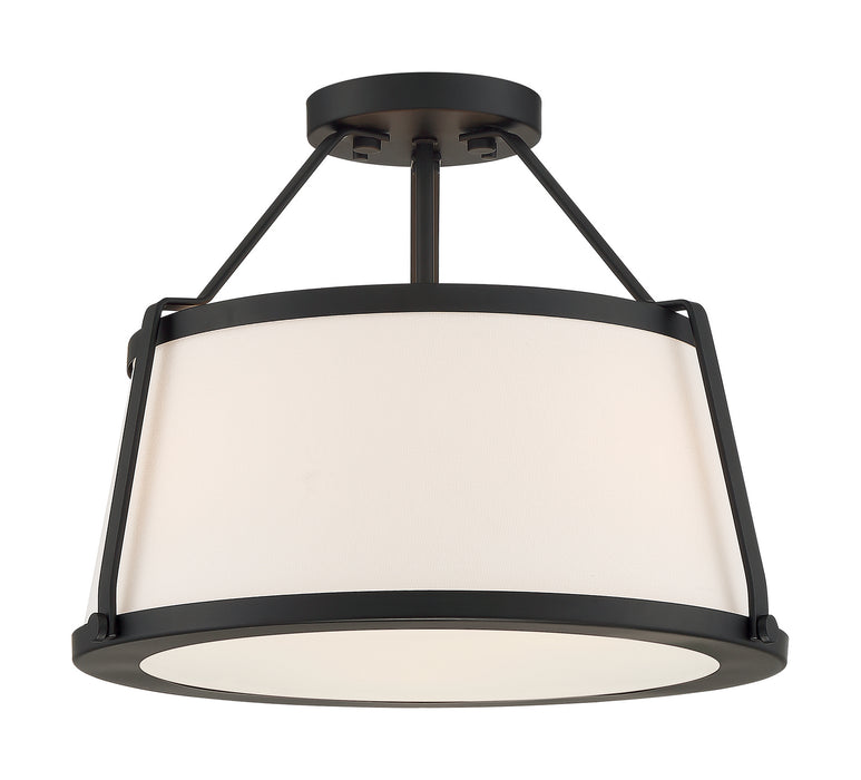 Nuvo Lighting 60-6998 Three Light Semi Flush Mount, Matte Black