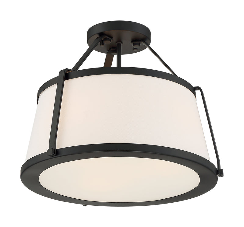 Nuvo Lighting 60-6998 Three Light Semi Flush Mount, Matte Black