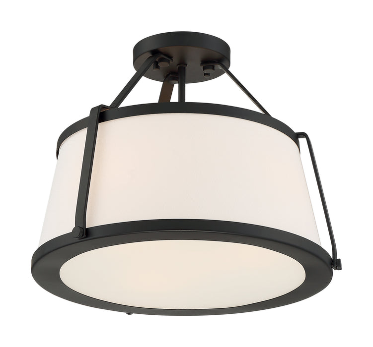 Nuvo Lighting 60-6998 Three Light Semi Flush Mount, Matte Black
