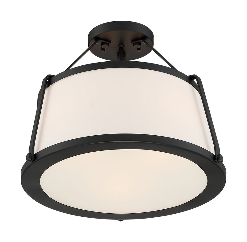 Nuvo Lighting 60-6998 Three Light Semi Flush Mount, Matte Black