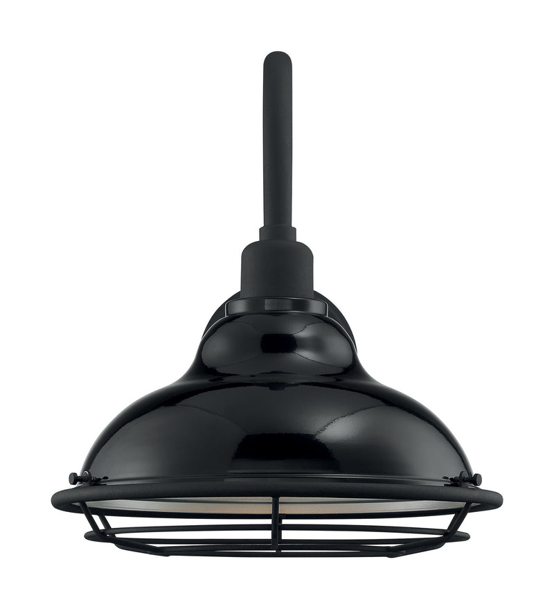 Nuvo Lighting 60-7002 One Light Outdoor Wall Mount, Gloss Black / Silver