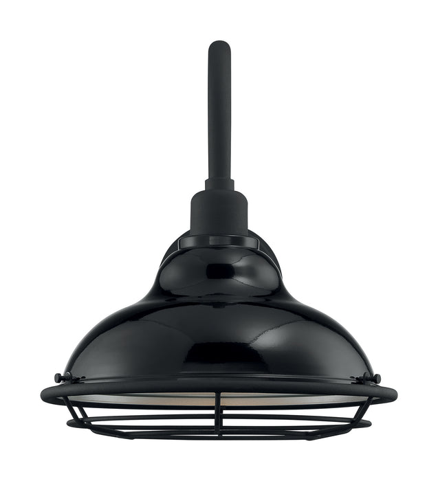 Nuvo Lighting 60-7002 One Light Outdoor Wall Mount, Gloss Black / Silver