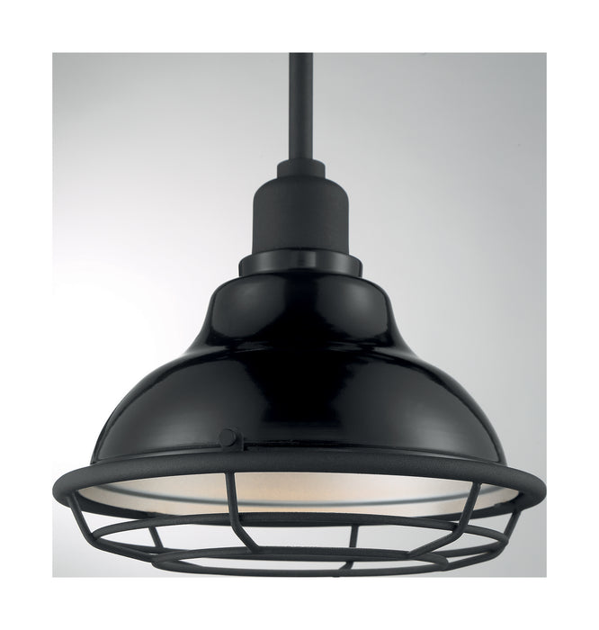 Nuvo Lighting 60-7003 One Light Pendant, Gloss Black / Silver