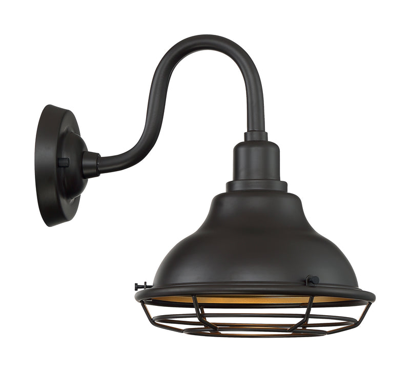 Nuvo Lighting 60-7011 One Light Outdoor Wall Mount, Dark Bronze / Gold