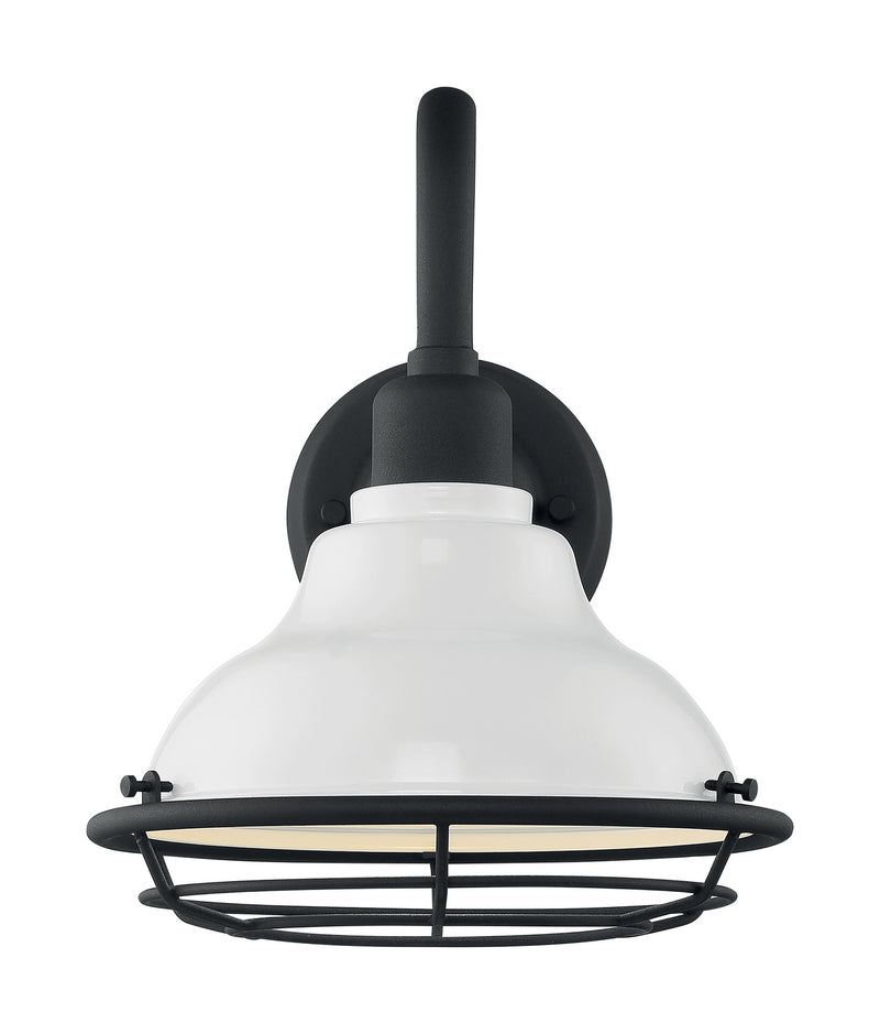 Nuvo Lighting 60-7021 One Light Outdoor Wall Mount, Gloss White / Textured Black