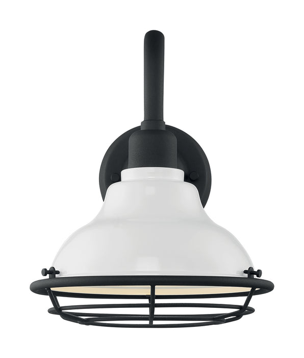 Nuvo Lighting 60-7021 One Light Outdoor Wall Mount, Gloss White / Textured Black