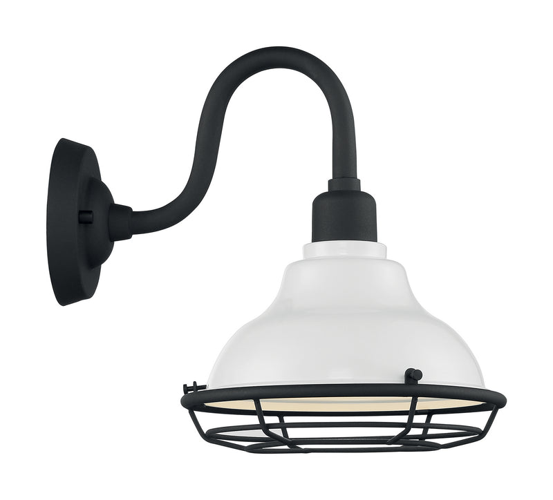 Nuvo Lighting 60-7021 One Light Outdoor Wall Mount, Gloss White / Textured Black