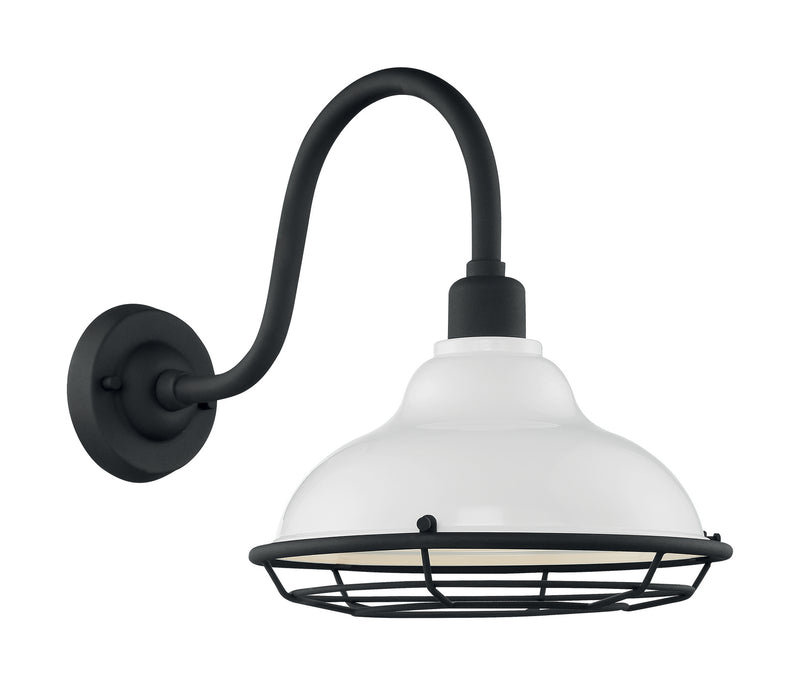 Nuvo Lighting 60-7022 One Light Outdoor Wall Mount, Gloss White / Textured Black