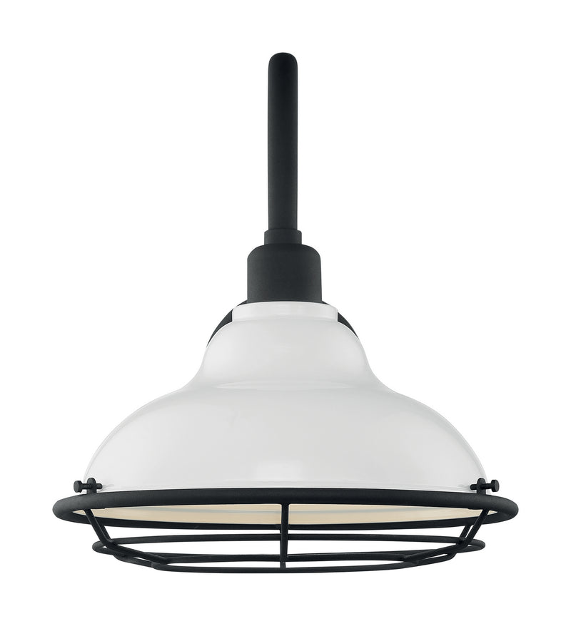 Nuvo Lighting 60-7022 One Light Outdoor Wall Mount, Gloss White / Textured Black